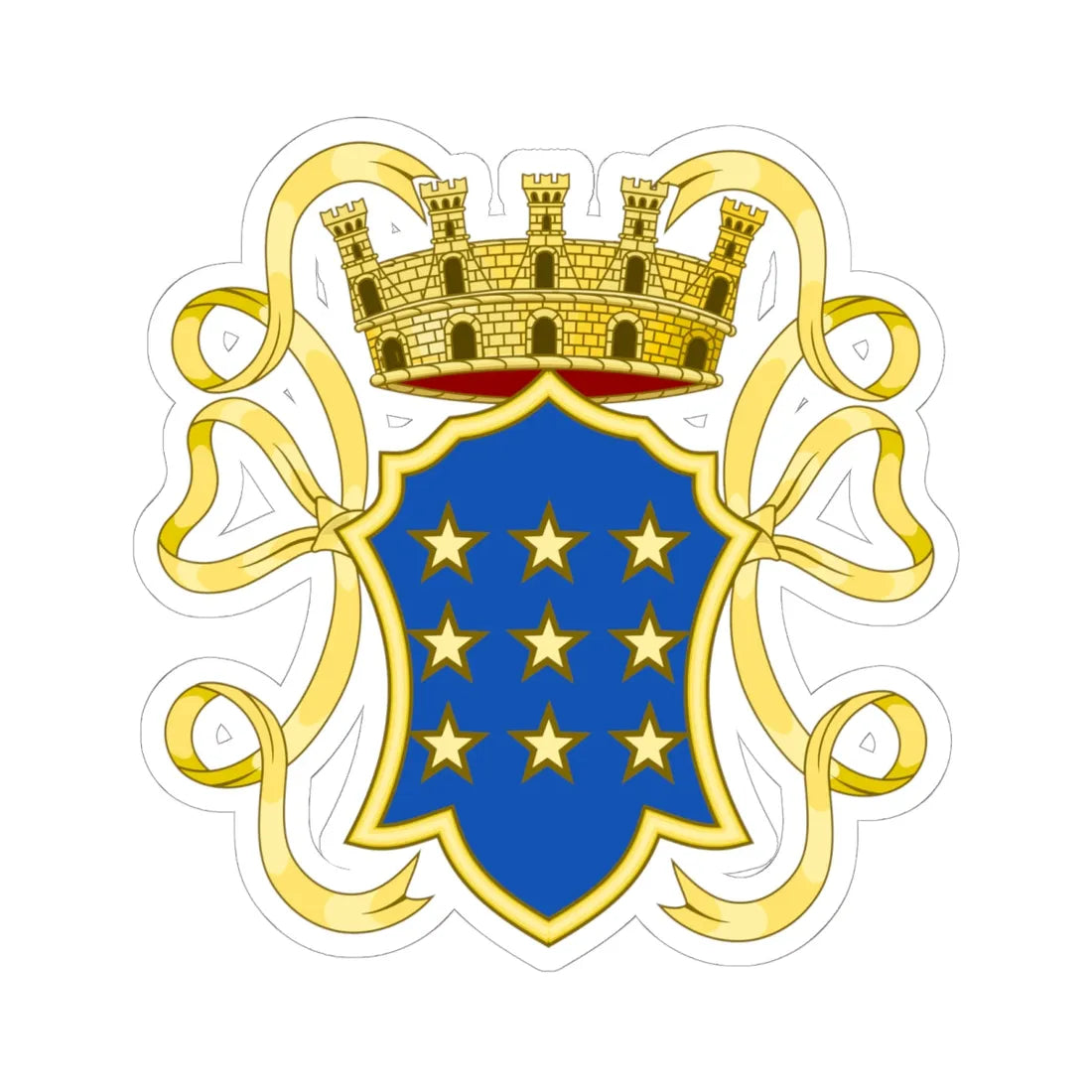 Cassino-Stemma (Italy) (Coat of Arms) STICKER Vinyl Kiss-Cut Decal 6 Inch White - The Sticker Space