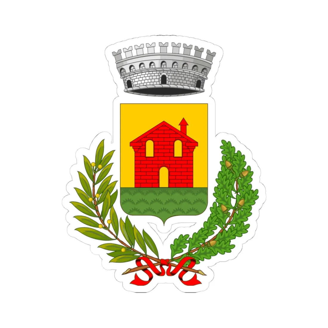 Cassola-Stemma (Italy) (Coat of Arms) STICKER Vinyl Kiss-Cut Decal 4 Inch White - The Sticker Space