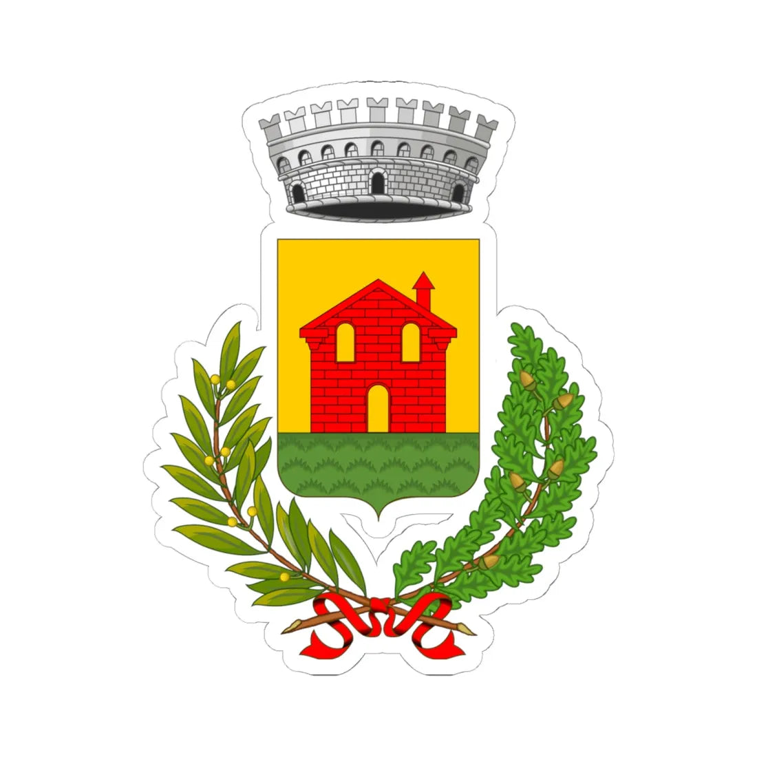 Cassola-Stemma (Italy) (Coat of Arms) STICKER Vinyl Kiss-Cut Decal 6 Inch White - The Sticker Space