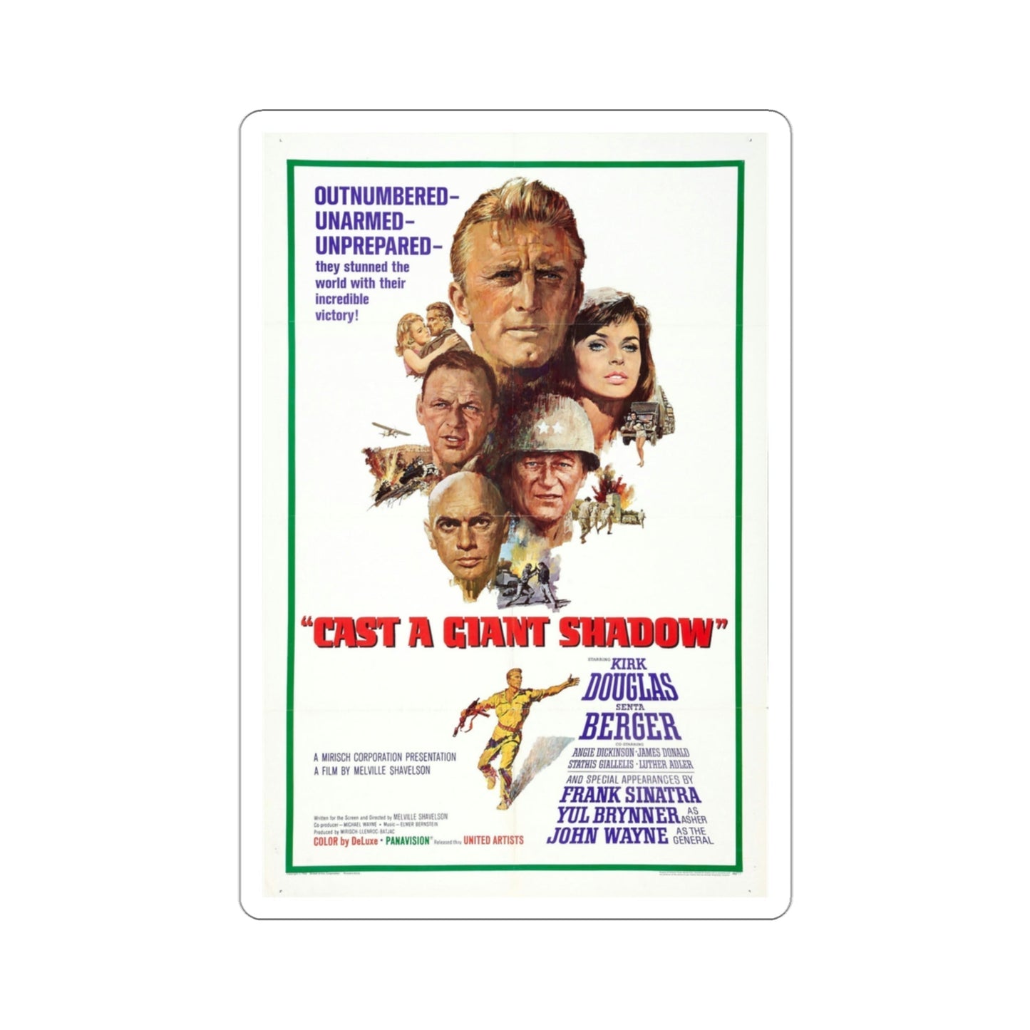 Cast a Giant Shadow 1966 Movie Poster STICKER Vinyl Die-Cut Decal-3 Inch-The Sticker Space