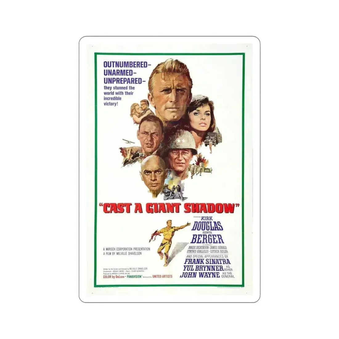 Cast a Giant Shadow 1966 Movie Poster STICKER Vinyl Die-Cut Decal - The Sticker Space