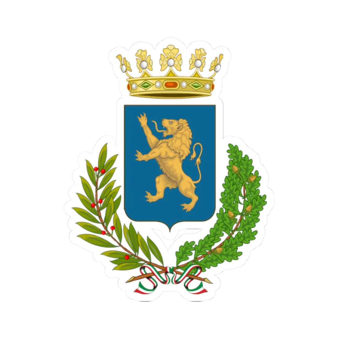 Castelbellino-Stemma (Italy) (Coat of Arms) STICKER Vinyl Kiss-Cut Decal 2 Inch White - The Sticker Space