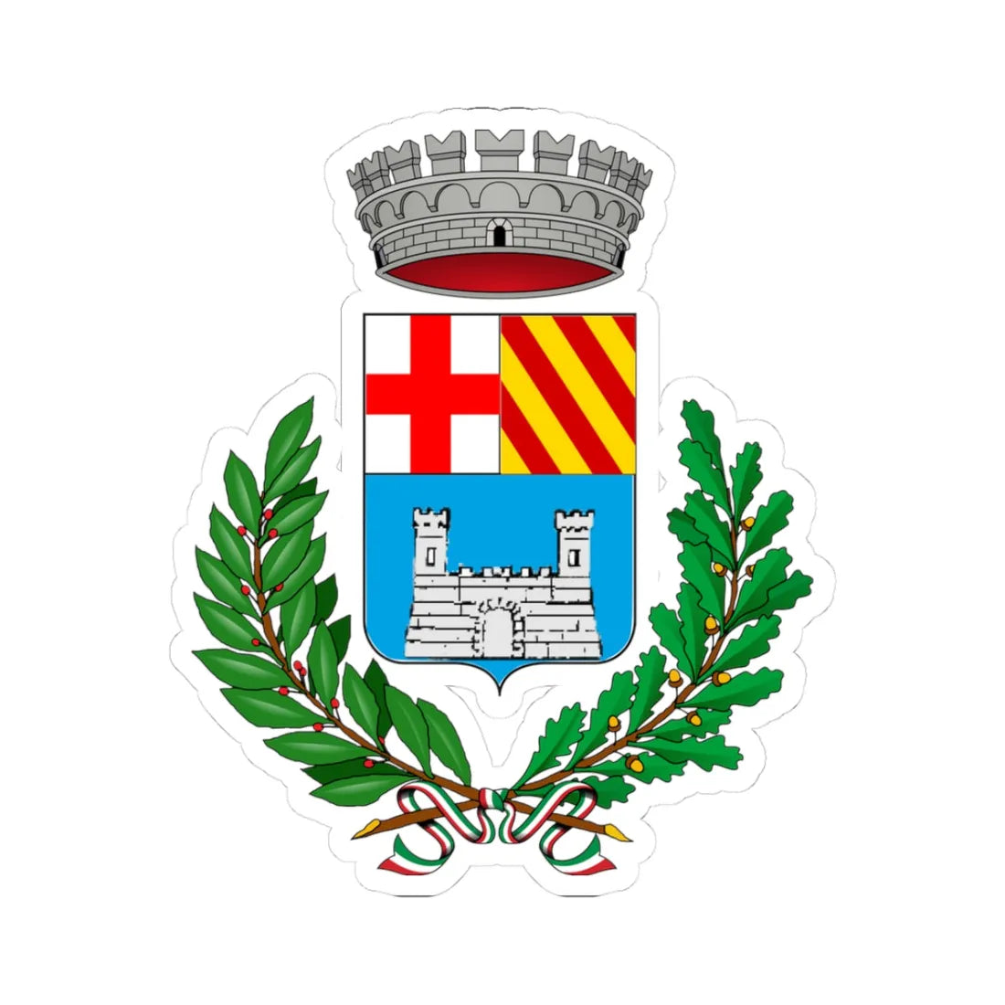 Castelbianco-Stemma (Italy) (Coat of Arms) STICKER Vinyl Kiss-Cut Decal 3 Inch White - The Sticker Space