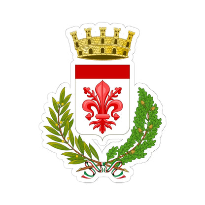 Castelfiorentino-Stemma (Italy) (Coat of Arms) STICKER Vinyl Kiss-Cut Decal 6 Inch White - The Sticker Space