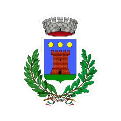 Castelnuovo Calcea-Stemma (Italy) (Coat of Arms) STICKER Vinyl Kiss-Cut Decal 2 Inch White - The Sticker Space