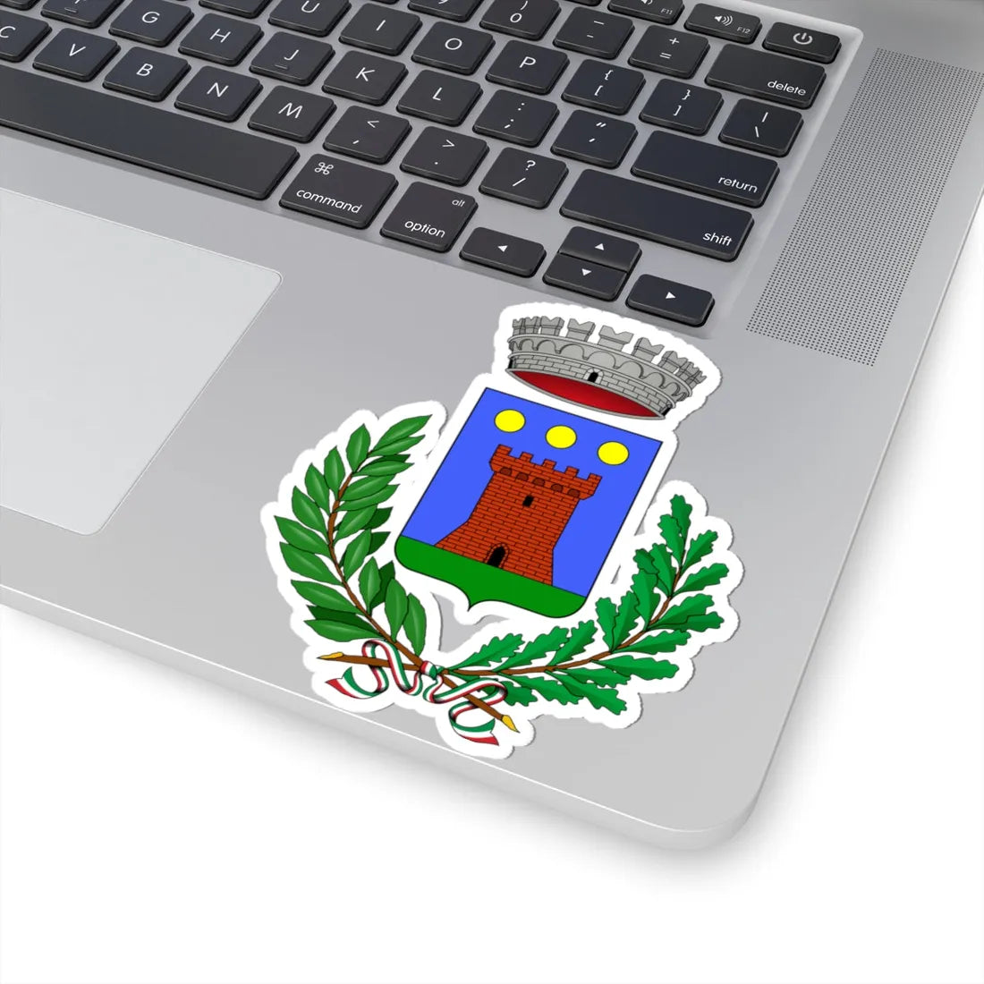 Castelnuovo Calcea-Stemma (Italy) (Coat of Arms) STICKER Vinyl Kiss-Cut Decal - The Sticker Space