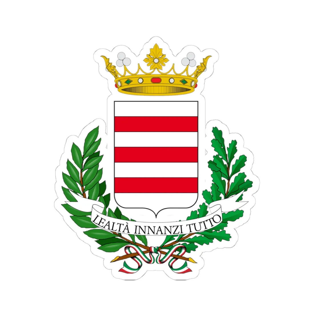 Castelnuovo Don Bosco-Stemma (Italy) (Coat of Arms) STICKER Vinyl Kiss-Cut Decal 4 Inch White - The Sticker Space