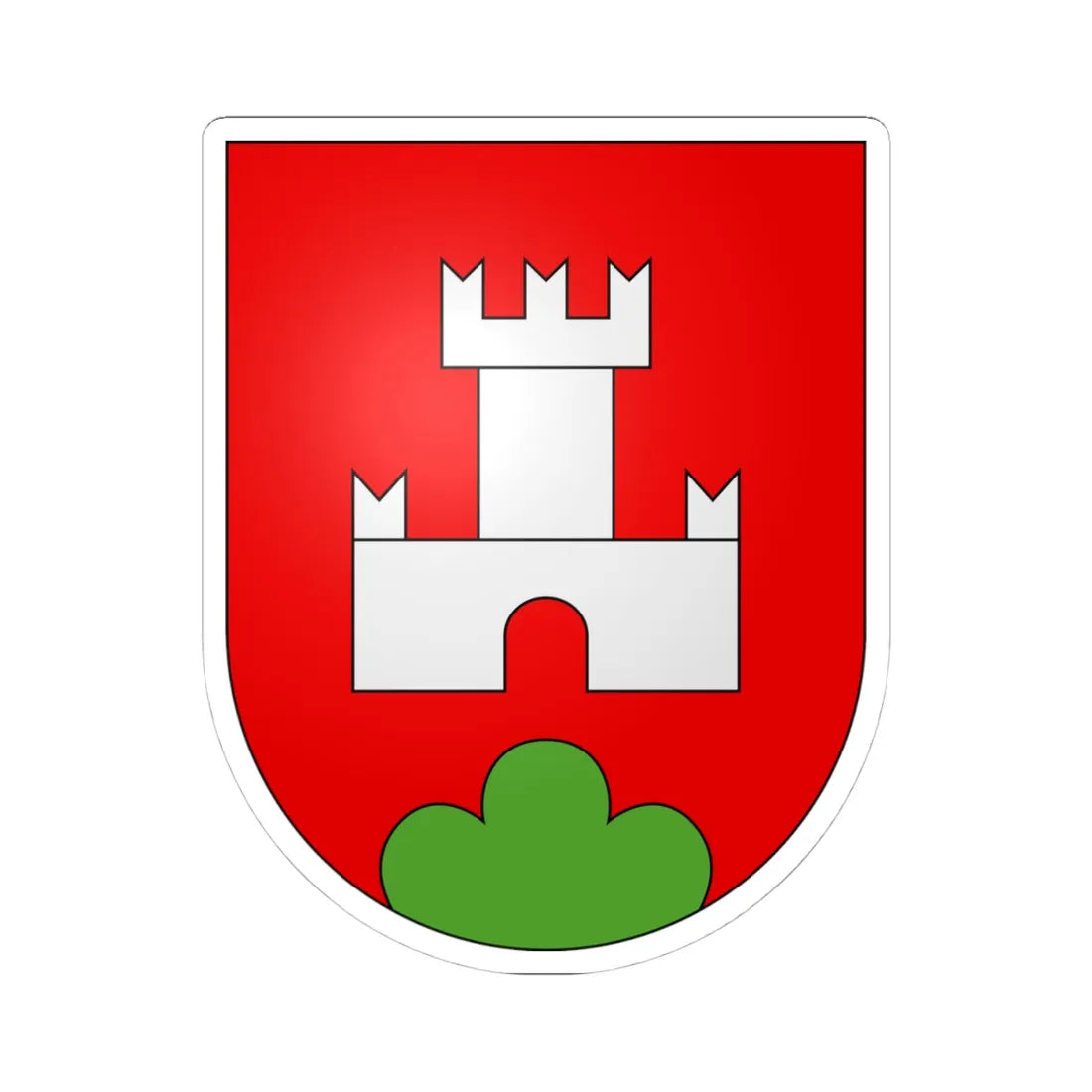 CastelSanPietro-blason (Switzerland) (Coat of Arms) STICKER Vinyl Kiss-Cut Decal 4 Inch White - The Sticker Space