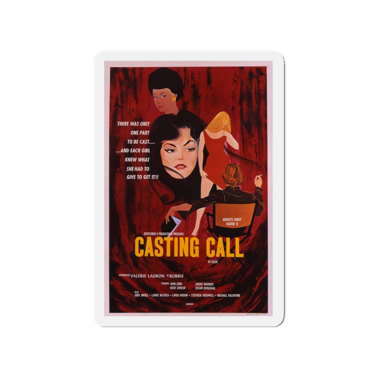 CASTING CALL 1971 Movie Poster - Die-Cut Magnet-3" x 3"-The Sticker Space