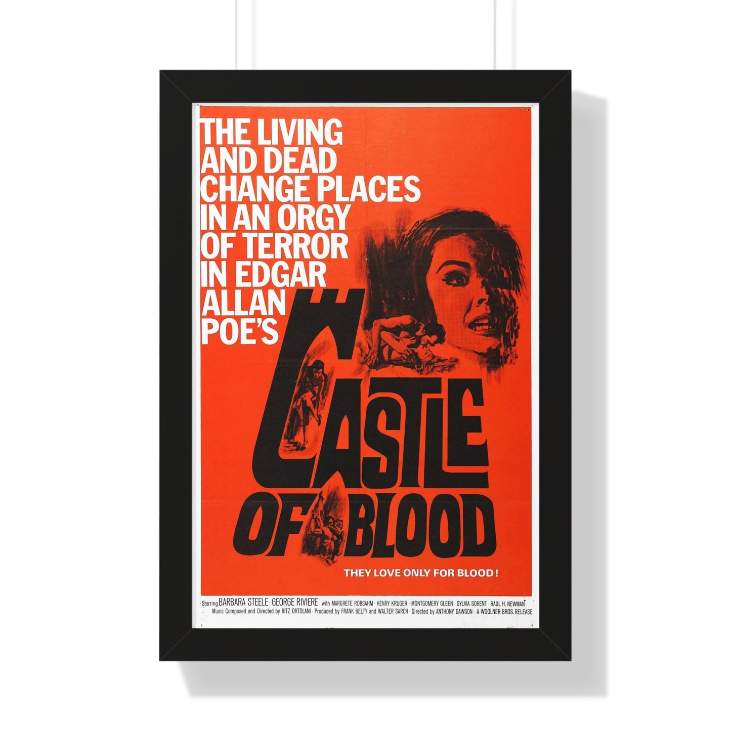 CASTLE OF BLOOD 1964 - Framed Movie Poster-16″ x 24″-The Sticker Space