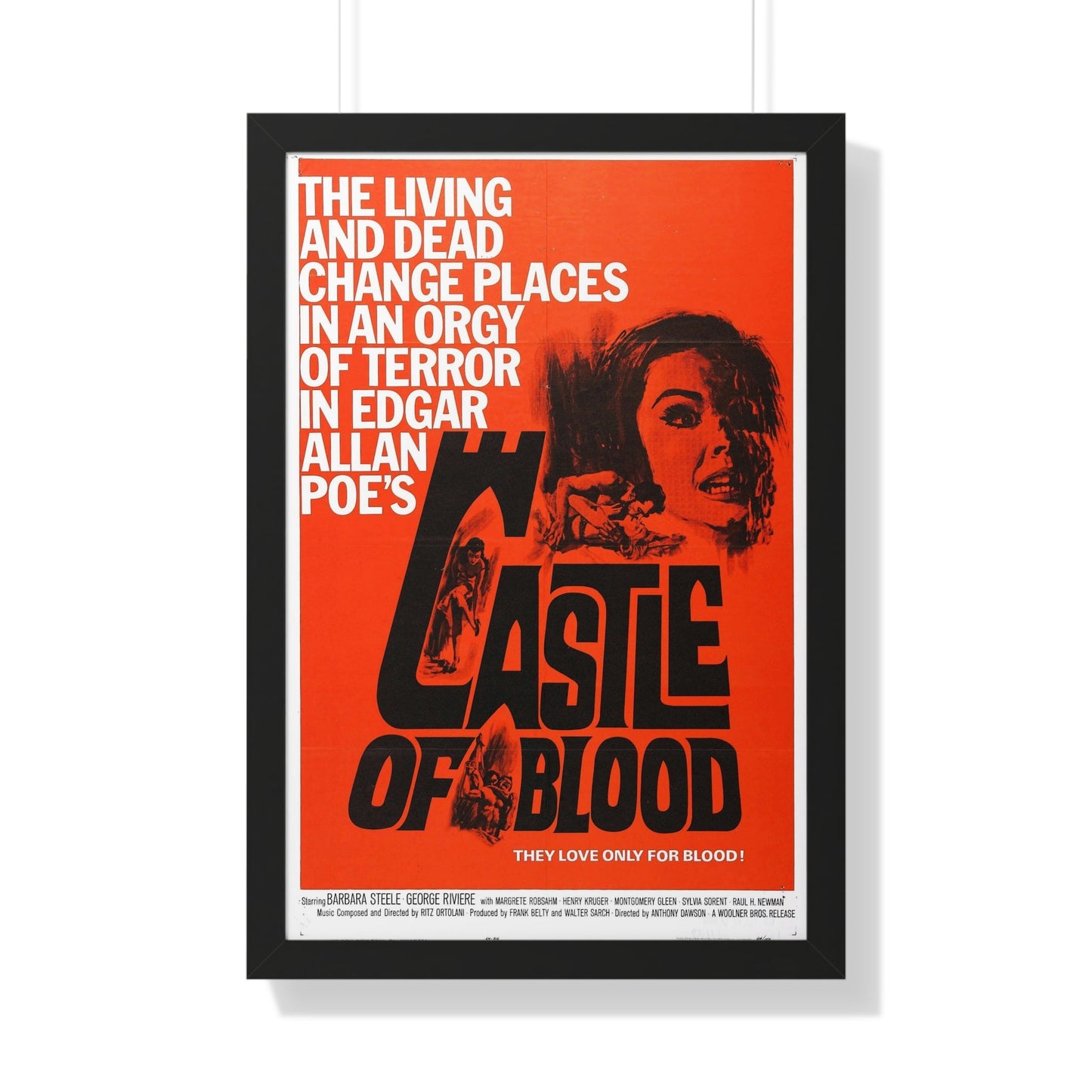 CASTLE OF BLOOD 1964 - Framed Movie Poster-20" x 30"-The Sticker Space