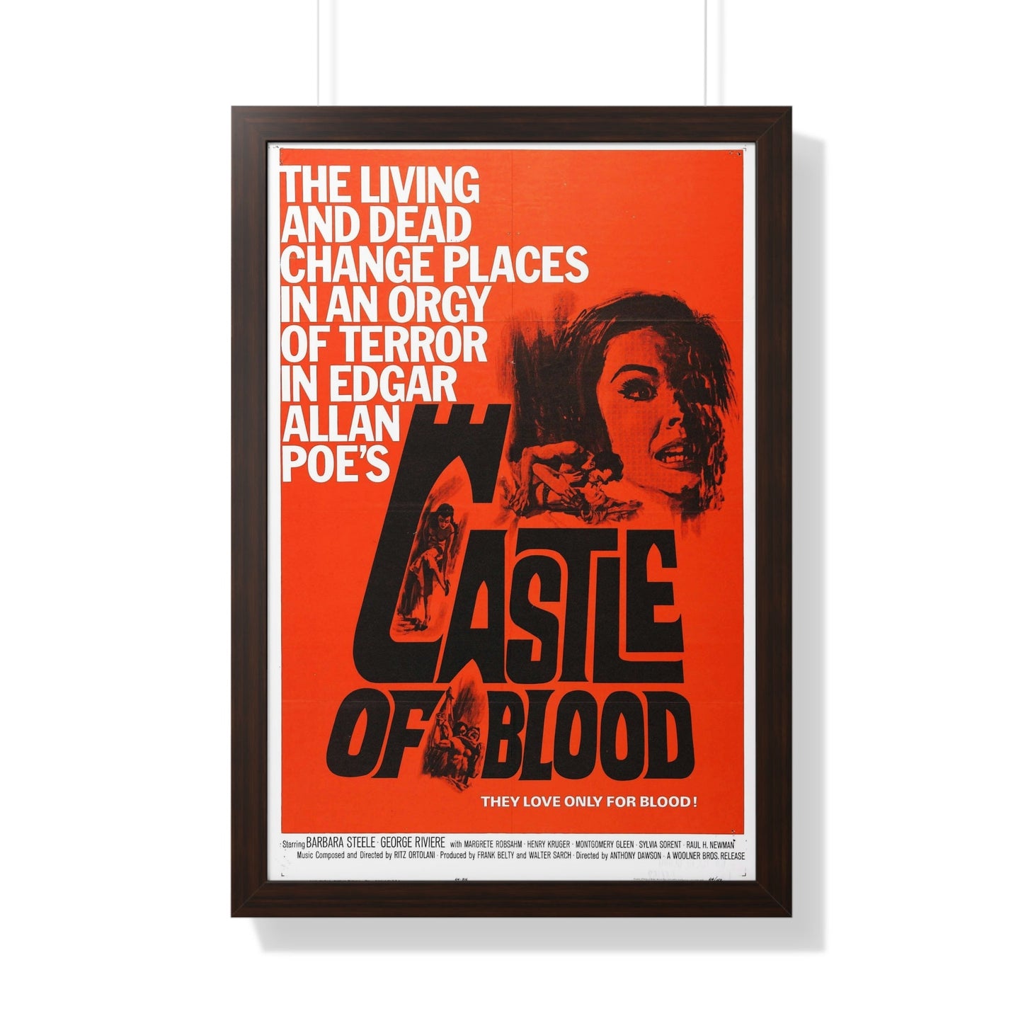 CASTLE OF BLOOD 1964 - Framed Movie Poster-20" x 30"-The Sticker Space