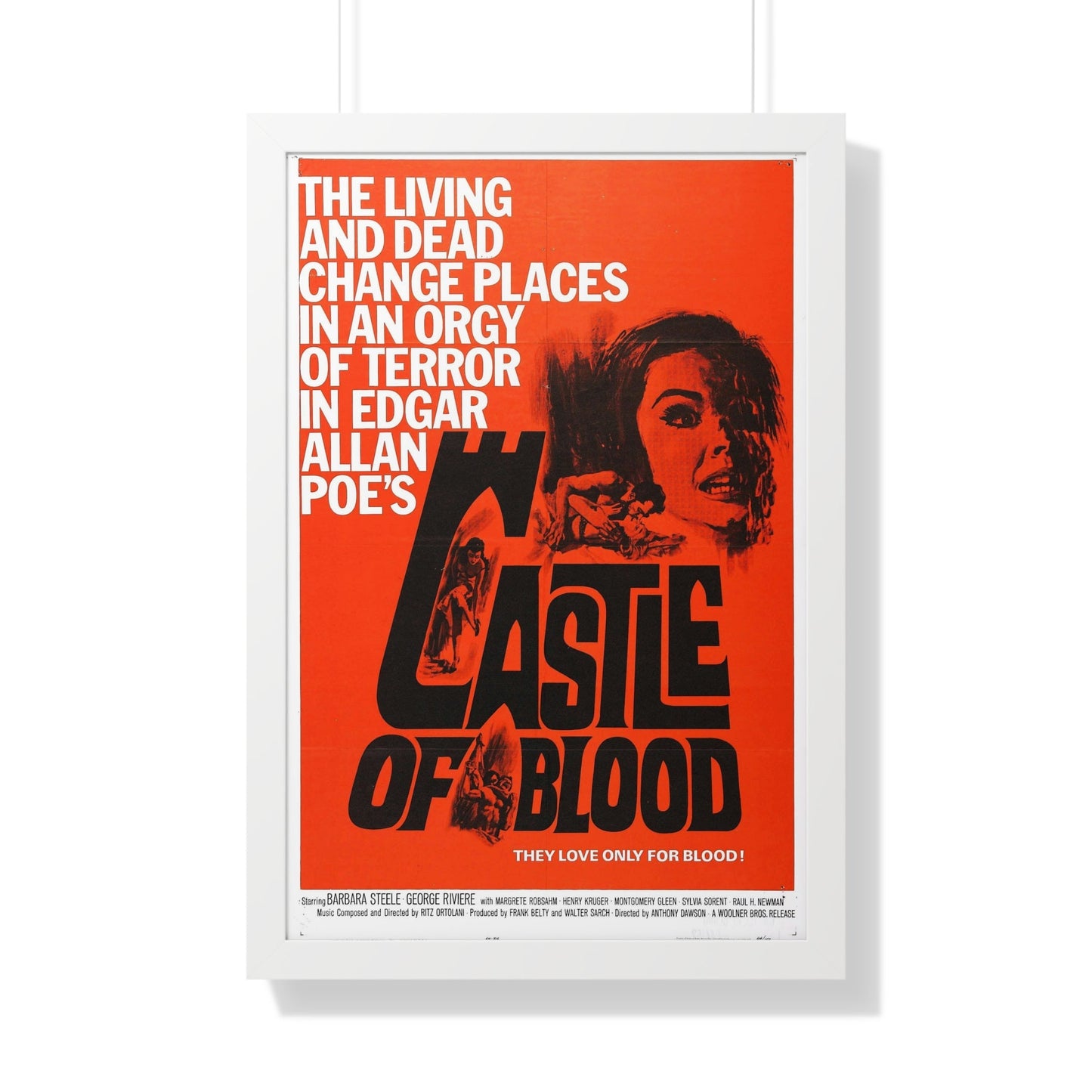 CASTLE OF BLOOD 1964 - Framed Movie Poster-20" x 30"-The Sticker Space