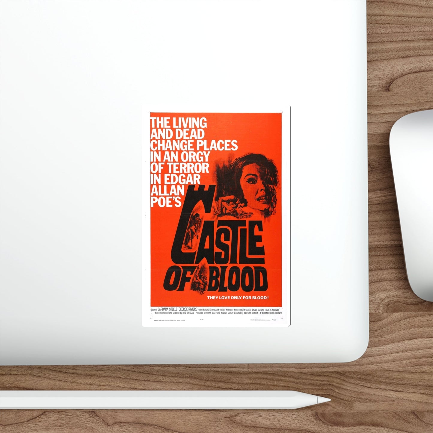 CASTLE OF BLOOD 1964 Movie Poster STICKER Vinyl Die-Cut Decal-The Sticker Space