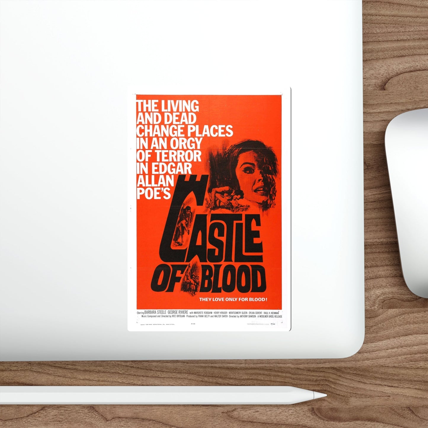 CASTLE OF BLOOD 1964 Movie Poster STICKER Vinyl Die-Cut Decal-The Sticker Space