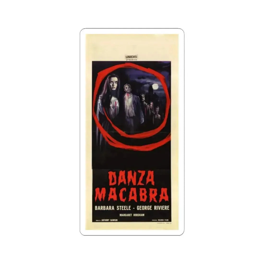 CASTLE OF BLOOD (ITALIAN) 1964 Movie Poster - STICKER Vinyl Kiss-Cut Decal 2 Inch White - The Sticker Space