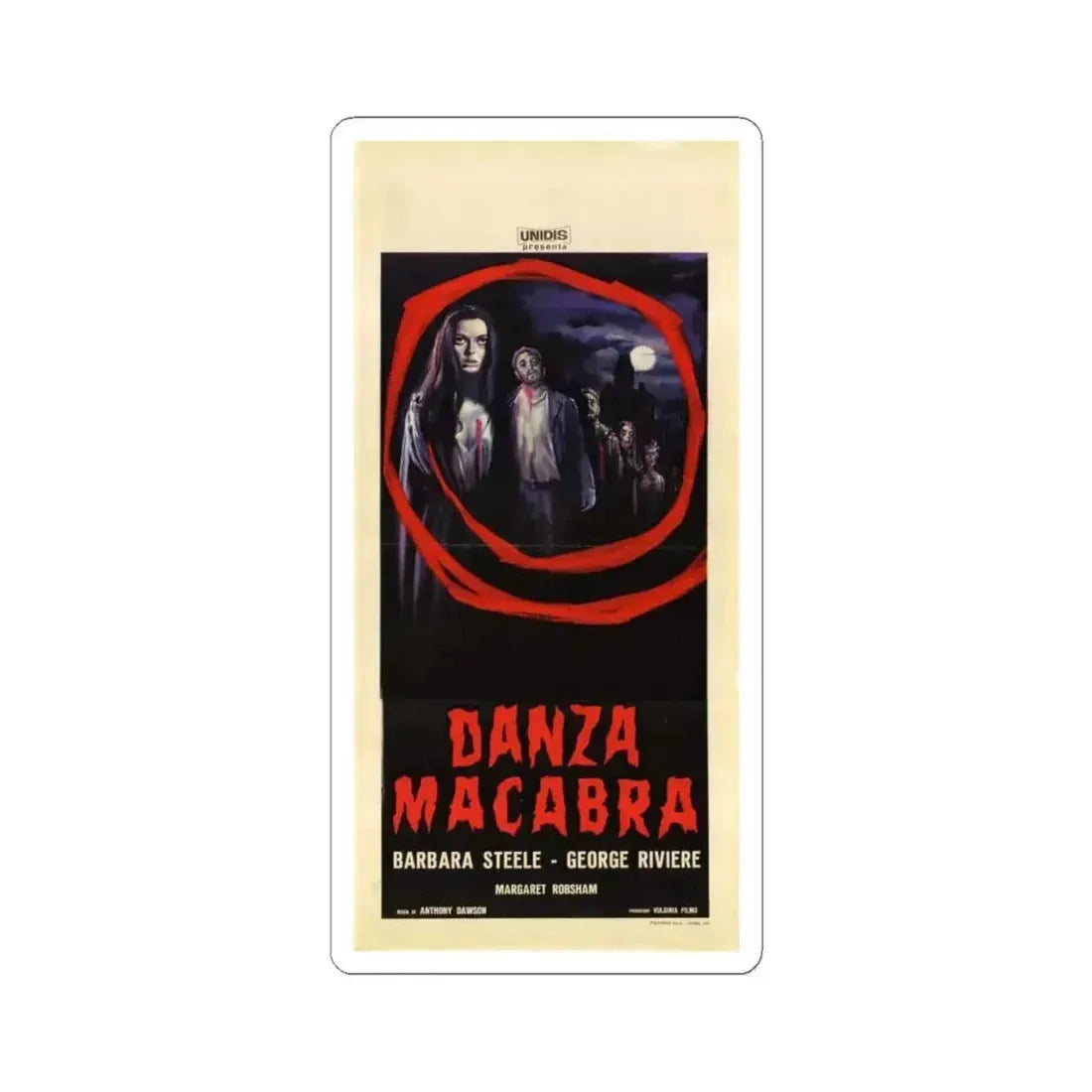 CASTLE OF BLOOD (ITALIAN) 1964 Movie Poster - STICKER Vinyl Kiss-Cut Decal 4 Inch White - The Sticker Space