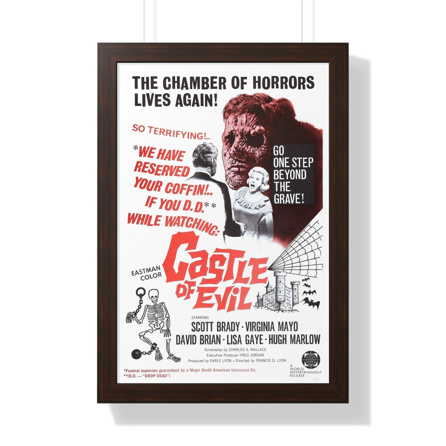 CASTLE OF EVIL 1966 - Framed Movie Poster-16″ x 24″-The Sticker Space