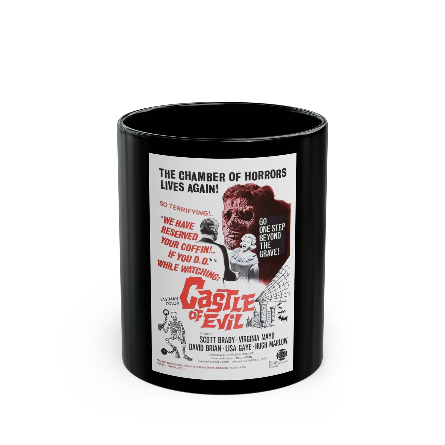 CASTLE OF EVIL 1966 Movie Poster - Black Coffee Mug-11oz-The Sticker Space