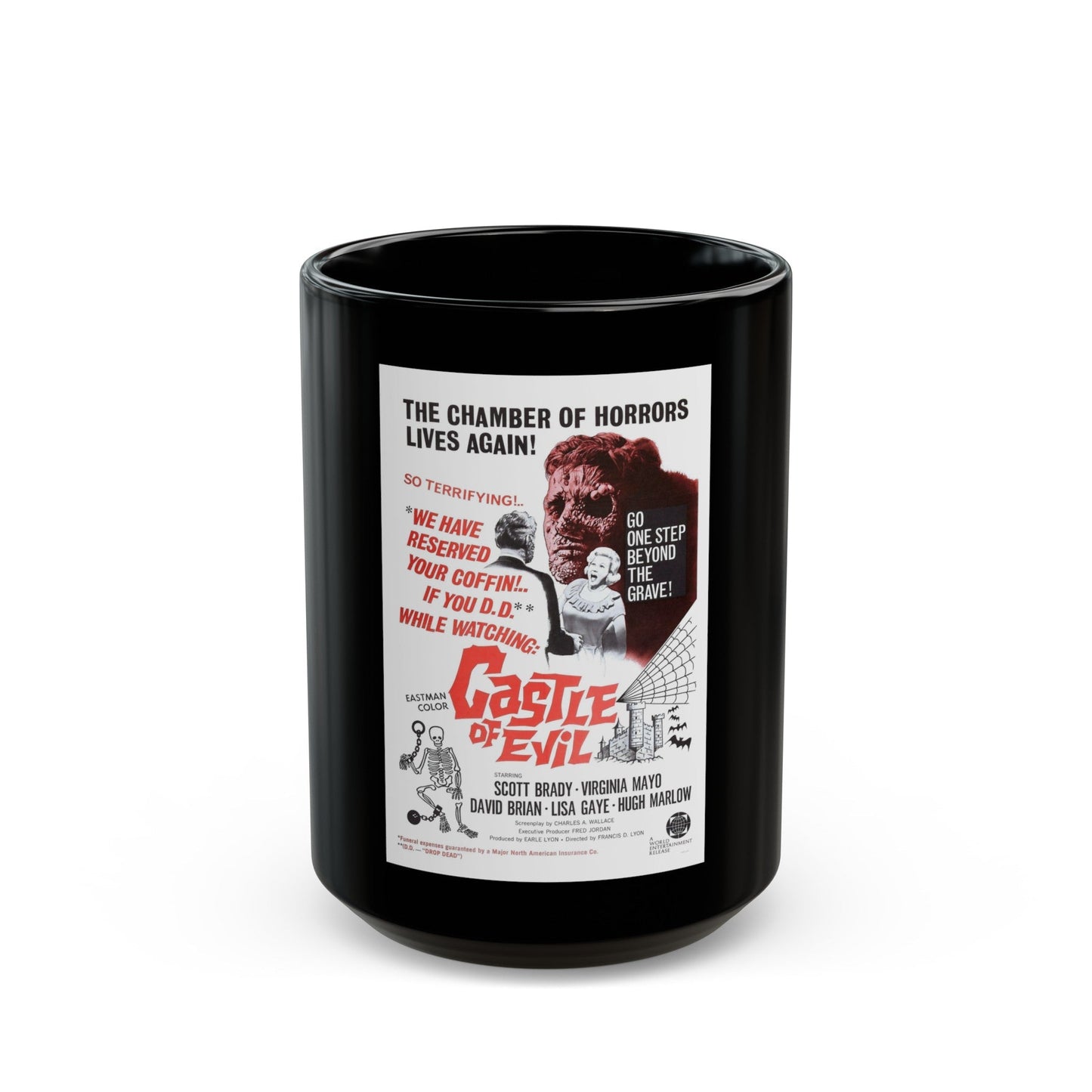 CASTLE OF EVIL 1966 Movie Poster - Black Coffee Mug-15oz-The Sticker Space