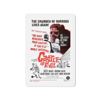 CASTLE OF EVIL 1966 Movie Poster - Die-Cut Magnet-3" x 3"-The Sticker Space