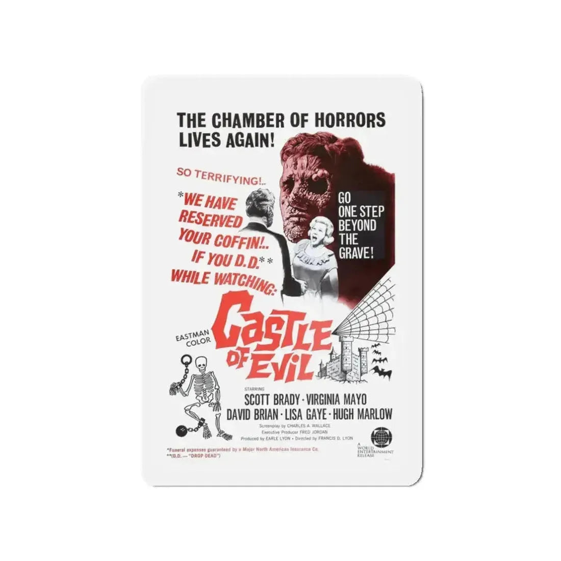 CASTLE OF EVIL 1966 Movie Poster - Refrigerator Magnet - The Sticker Space