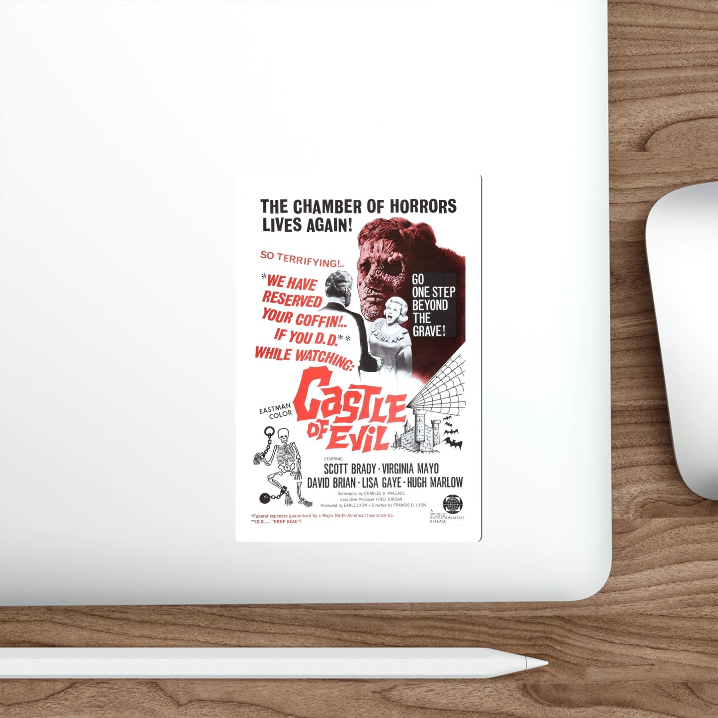 CASTLE OF EVIL 1966 Movie Poster STICKER Vinyl Die-Cut Decal-The Sticker Space