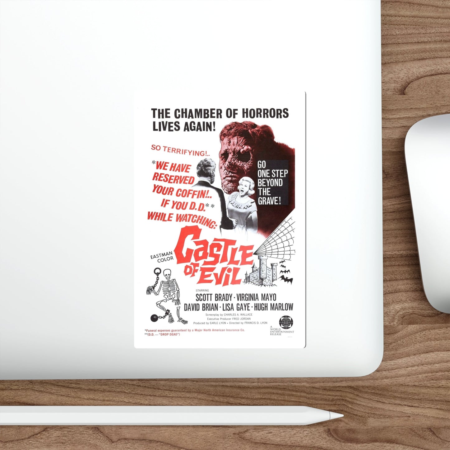 CASTLE OF EVIL 1966 Movie Poster STICKER Vinyl Die-Cut Decal-The Sticker Space