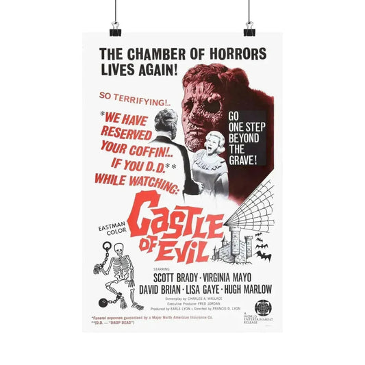 CASTLE OF EVIL 1966 - Paper Movie Poster 12″ x 18″ Matte - The Sticker Space