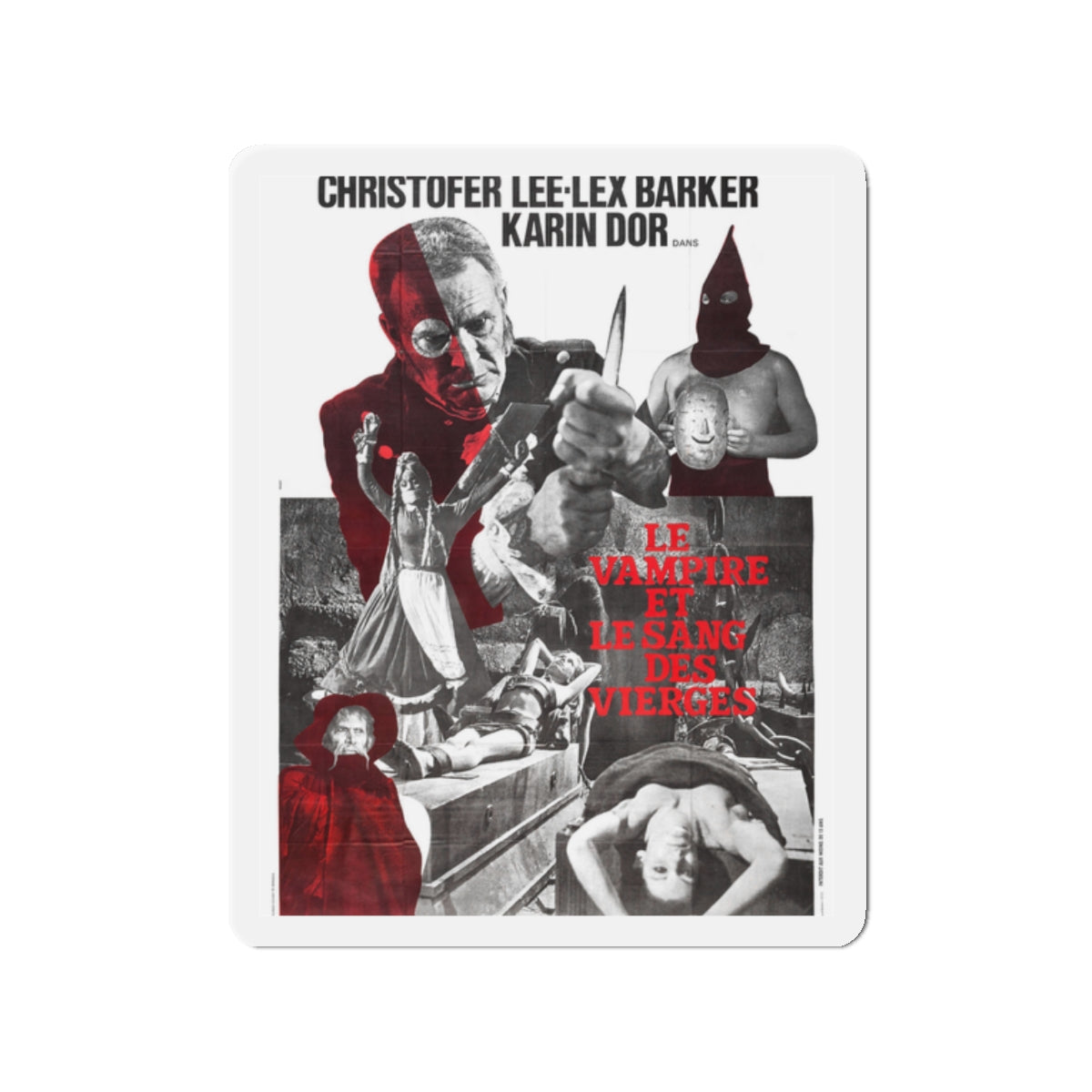 CASTLE OF THE WALKING DEAD (THE TORTURE CHAMBER OF DR SADISM, THE SNAKE PIT AND THE PENDULUM, BLOOD DEMON) 1967 Movie Poster - Die-Cut Magnet-2" x 2"-The Sticker Space