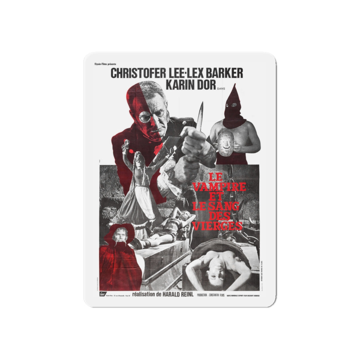 CASTLE OF THE WALKING DEAD (THE TORTURE CHAMBER OF DR SADISM, THE SNAKE PIT AND THE PENDULUM, BLOOD DEMON) 1967 Movie Poster - Die-Cut Magnet-5" x 5"-The Sticker Space