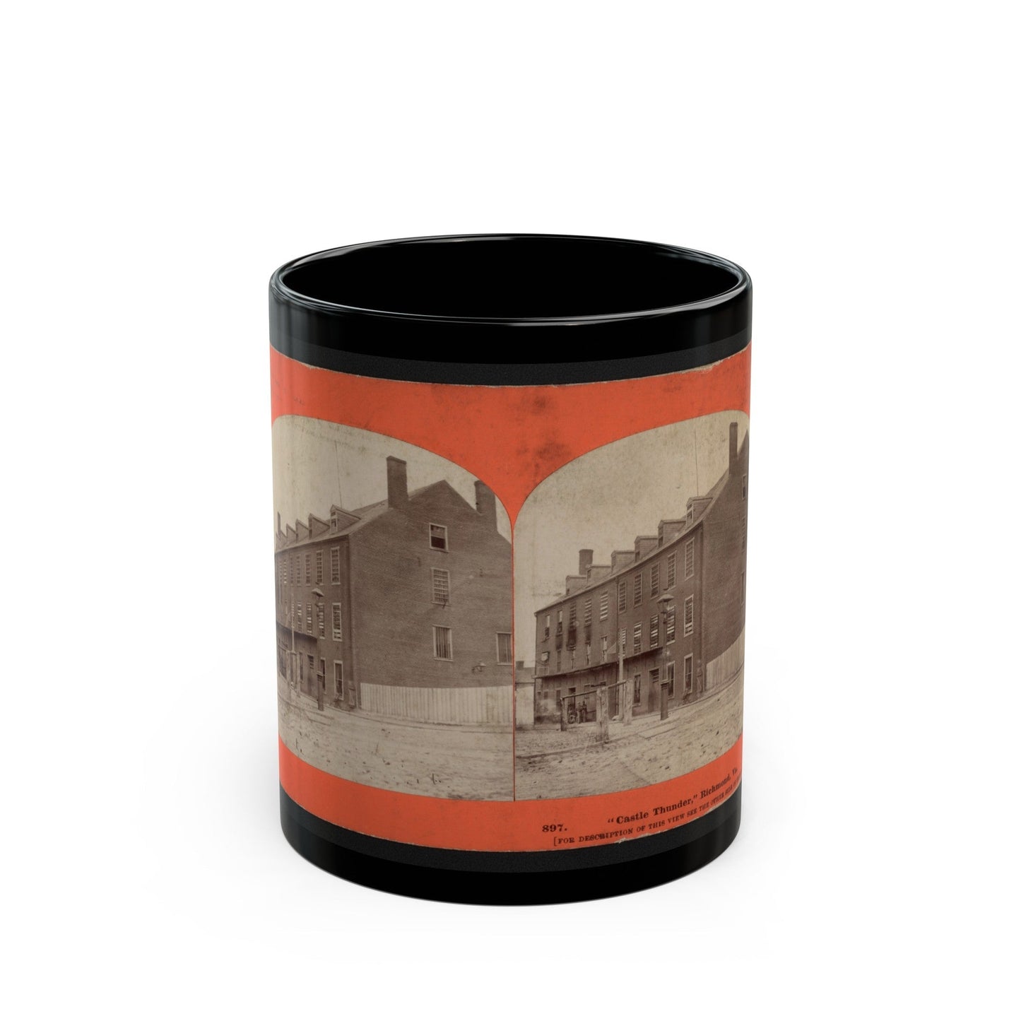 Castle Thunder, Richmond, Va. (U.S. Civil War) Black Coffee Mug-11oz-The Sticker Space