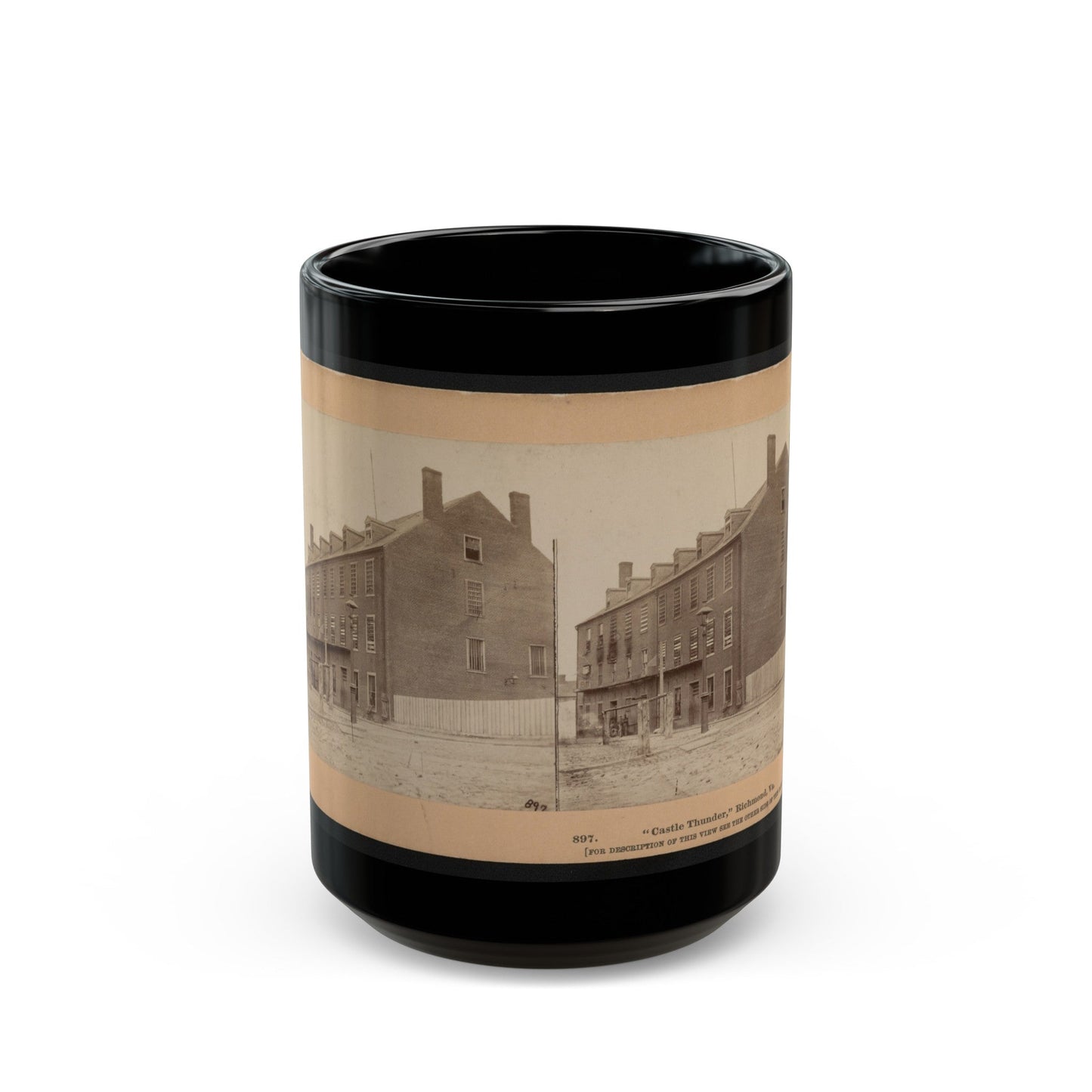 Castle Thunder , Richmond, Va. (U.S. Civil War) Black Coffee Mug-15oz-The Sticker Space