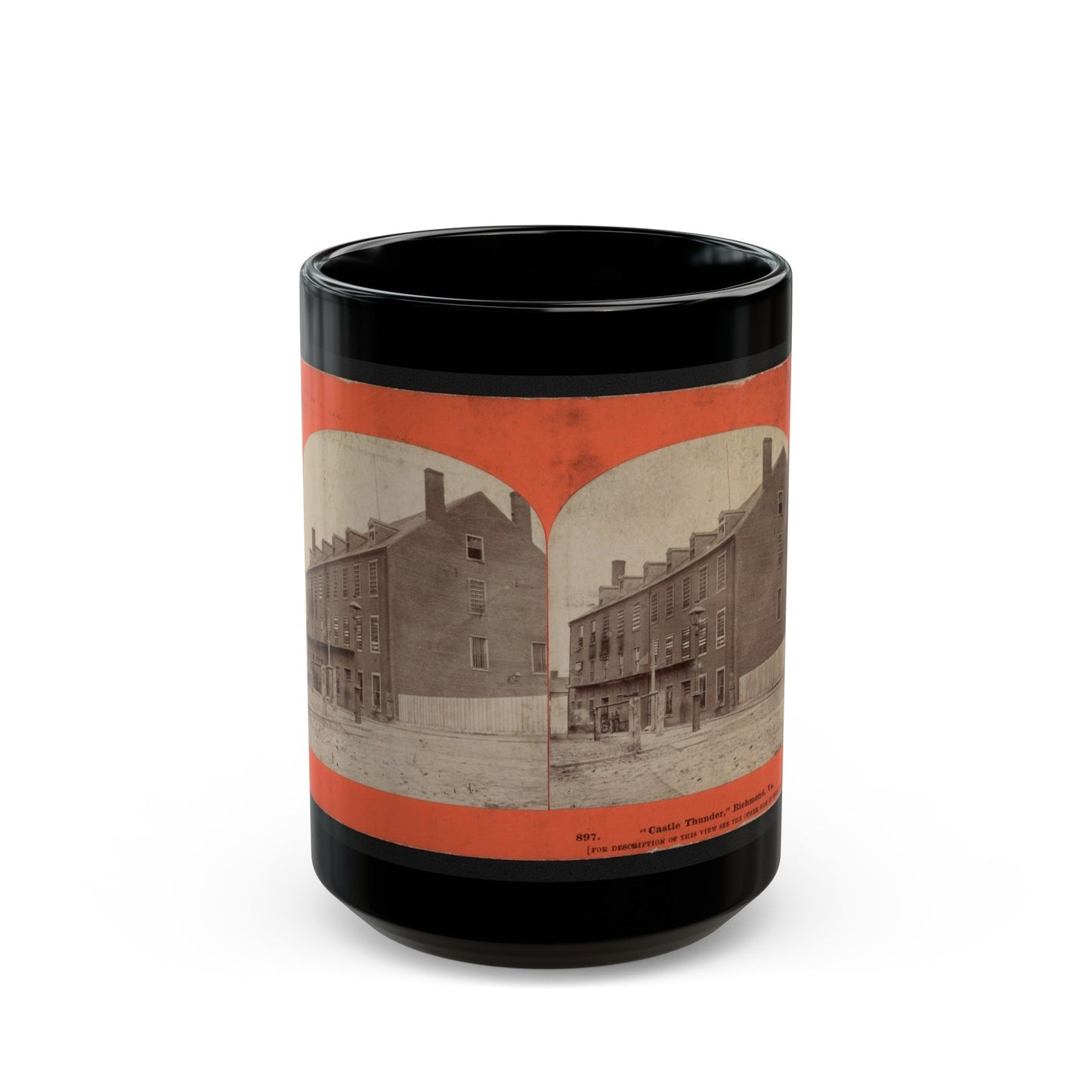 Castle Thunder, Richmond, Va. (U.S. Civil War) Black Coffee Mug-15oz-The Sticker Space