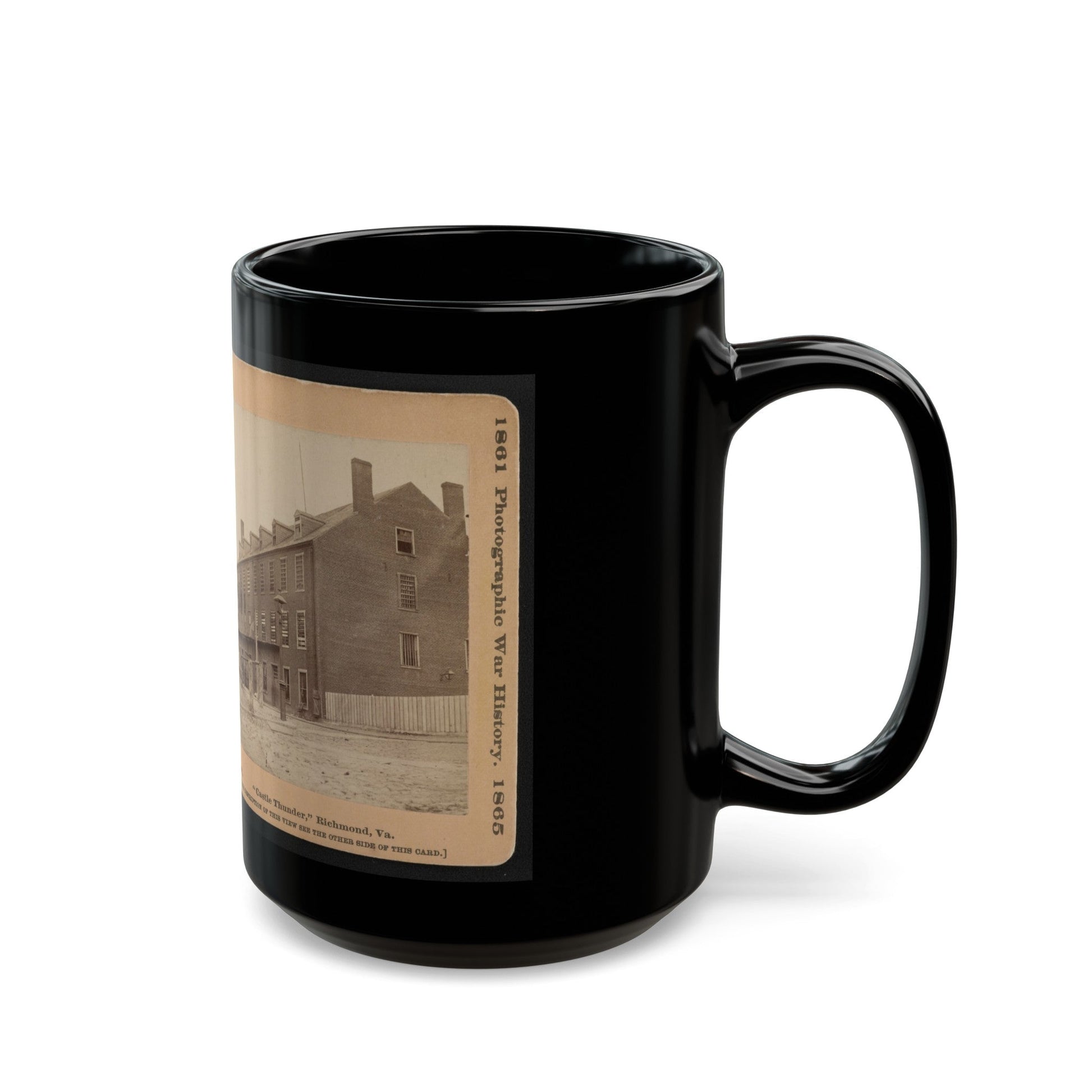 Castle Thunder , Richmond, Va. (U.S. Civil War) Black Coffee Mug-The Sticker Space