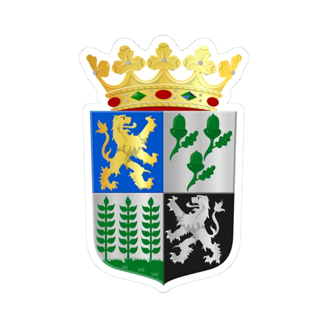 Castricum wapen (Netherlands) (Coat of Arms) STICKER Vinyl Kiss-Cut Decal 3 Inch White - The Sticker Space