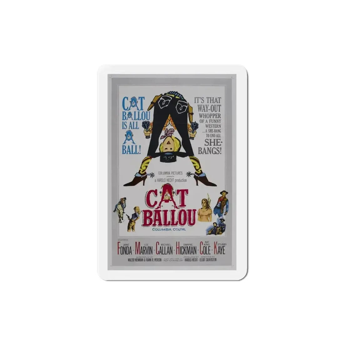 Cat Ballou 1965 Movie Poster Refrigerator Magnet 3 Inch - The Sticker Space