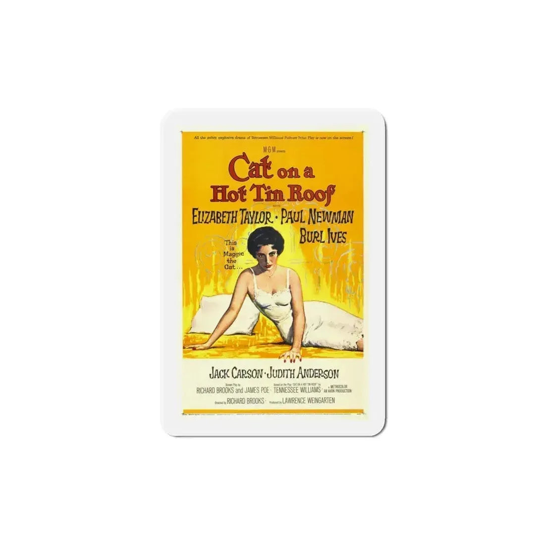Cat on a Hot Tin Roof 1958 Movie Poster Refrigerator Magnet 6 Inch - The Sticker Space