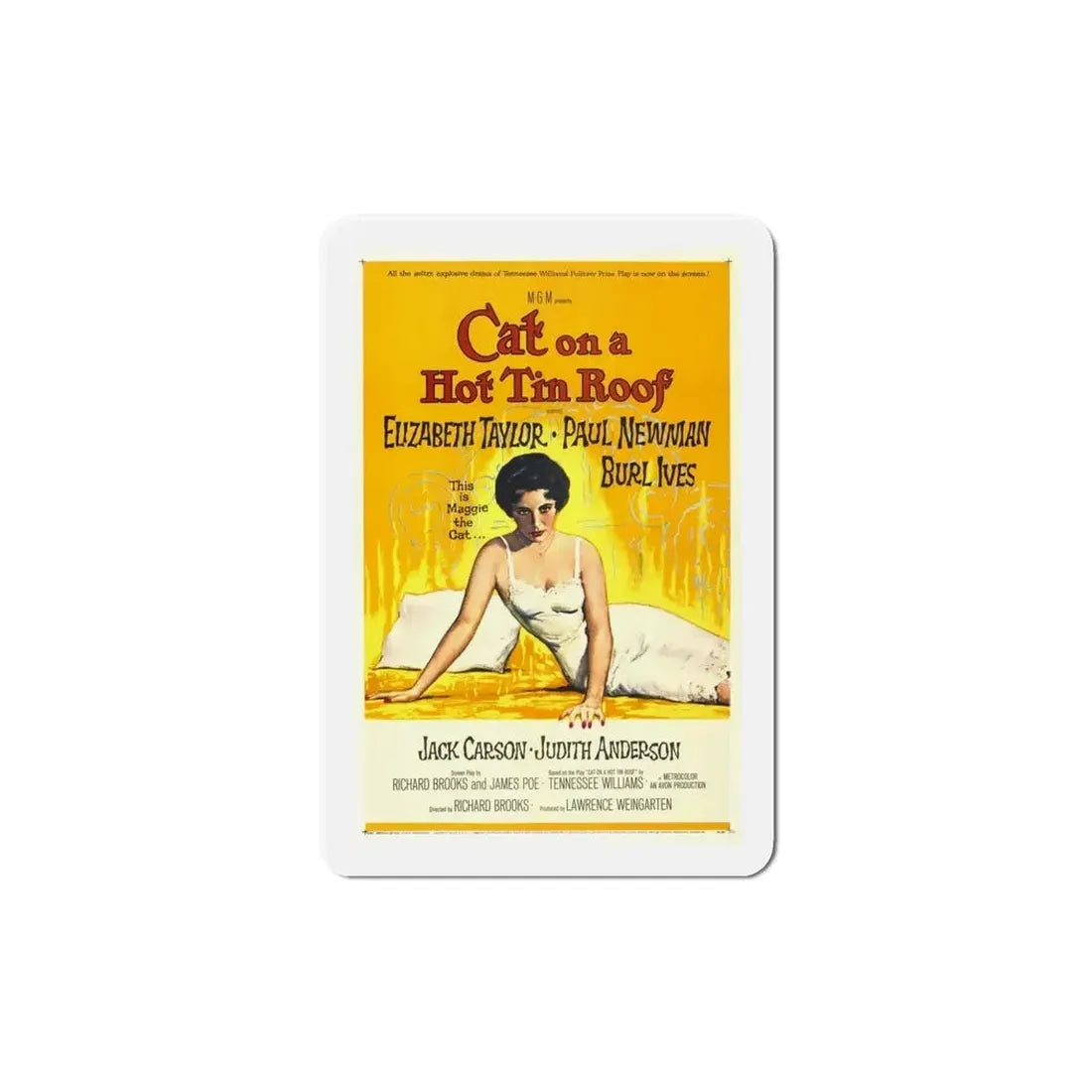 Cat on a Hot Tin Roof 1958 Movie Poster Refrigerator Magnet - The Sticker Space
