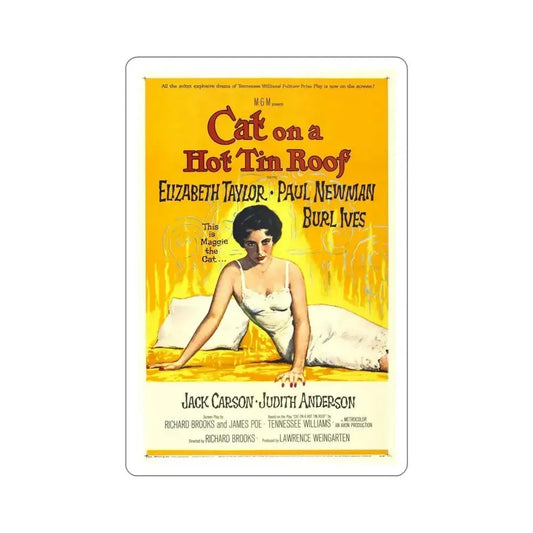 Cat on a Hot Tin Roof 1958 Movie Poster STICKER Vinyl Die-Cut Decal 6 Inch - The Sticker Space