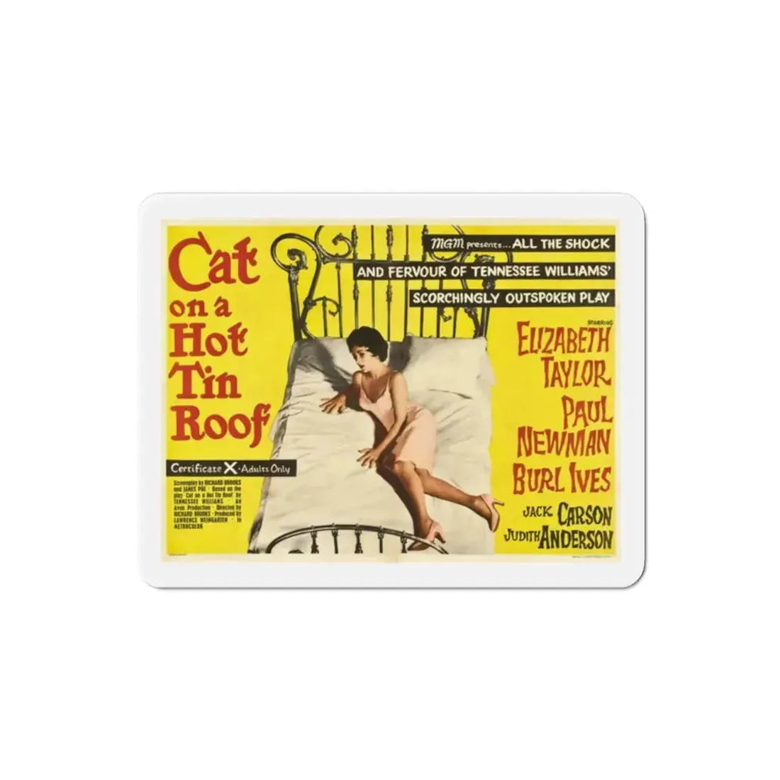 Cat on a Hot Tin Roof 1958 v2 Movie Poster Refrigerator Magnet 2 Inch - The Sticker Space