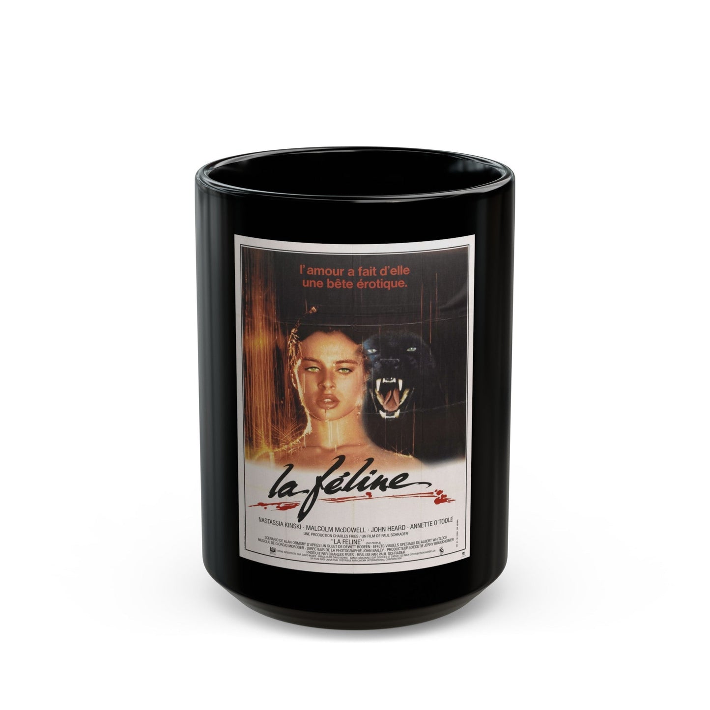 CAT PEOPLE (FRENCH) 1942 Movie Poster - Black Coffee Mug-15oz-The Sticker Space