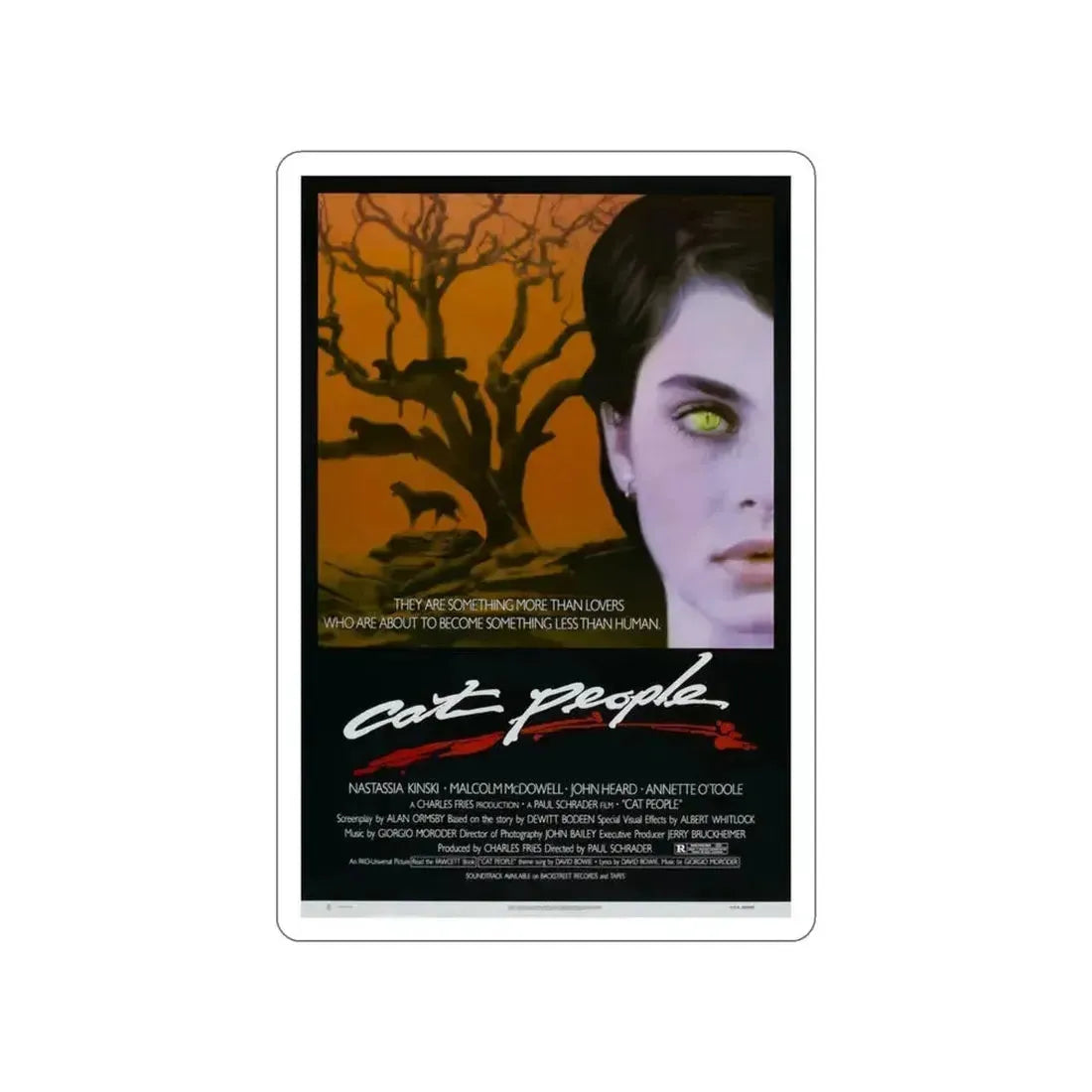 CAT PEOPLE (REMAKE) 1982 Movie Poster STICKER Vinyl Die-Cut Decal 3 Inch - The Sticker Space
