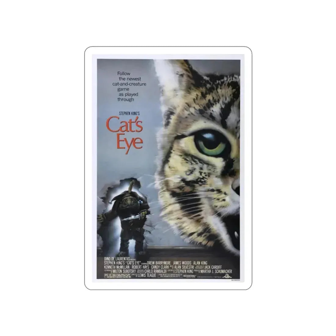 CAT'S EYE 1985 Movie Poster STICKER Vinyl Die-Cut Decal 2 Inch - The Sticker Space