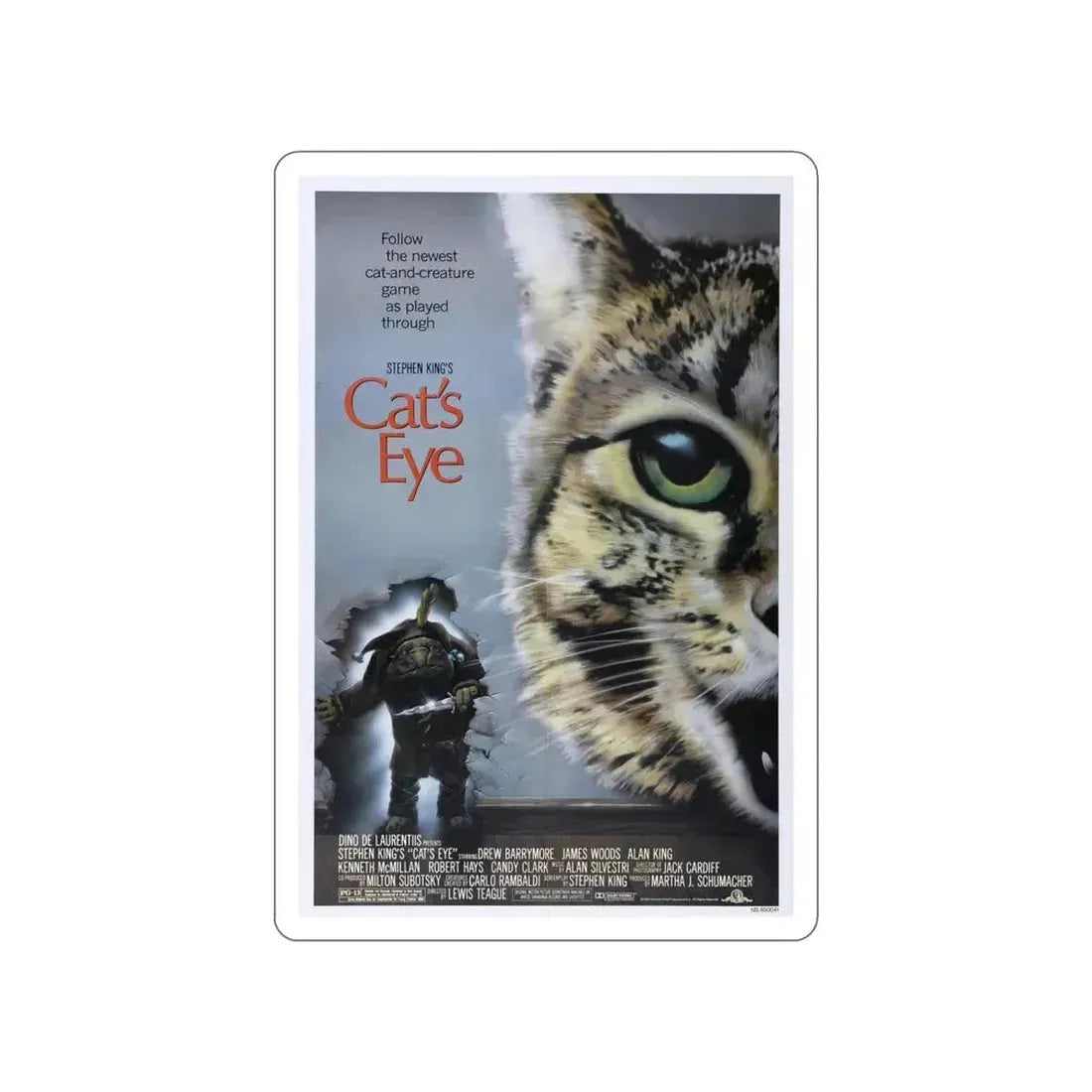 CAT'S EYE 1985 Movie Poster STICKER Vinyl Die-Cut Decal 5 Inch - The Sticker Space
