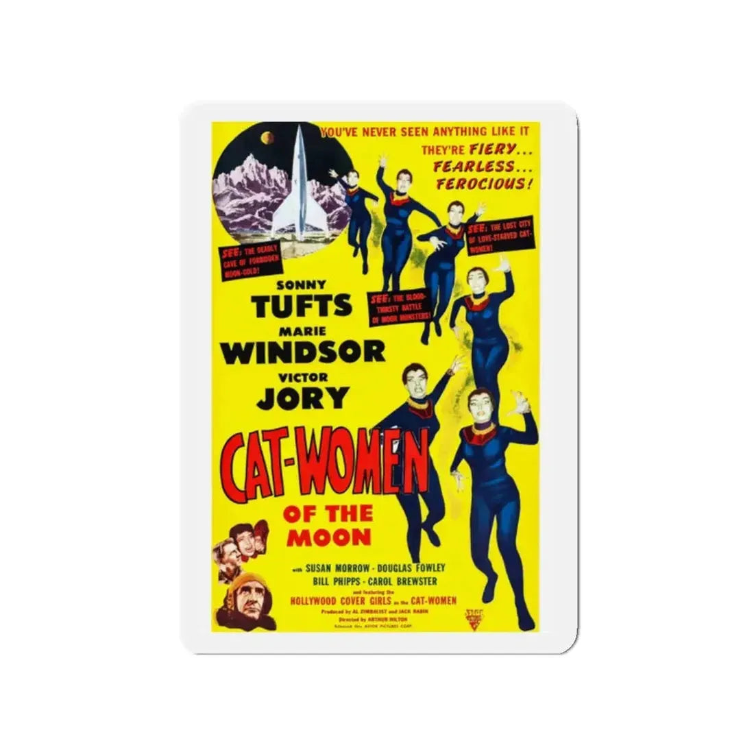 CAT-WOMEN OF THE MOON 1953 Movie Poster - Refrigerator Magnet - The Sticker Space