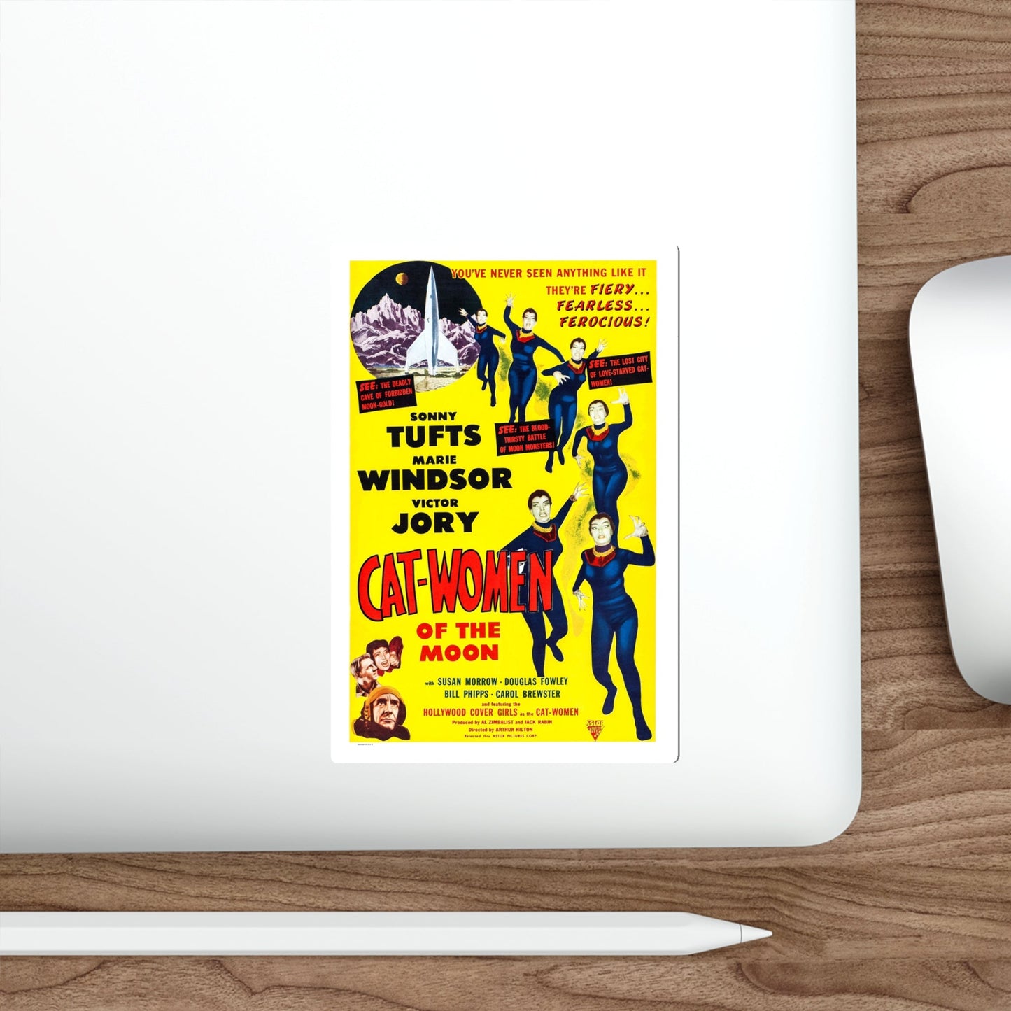 CAT-WOMEN OF THE MOON 1953 Movie Poster STICKER Vinyl Die-Cut Decal-The Sticker Space