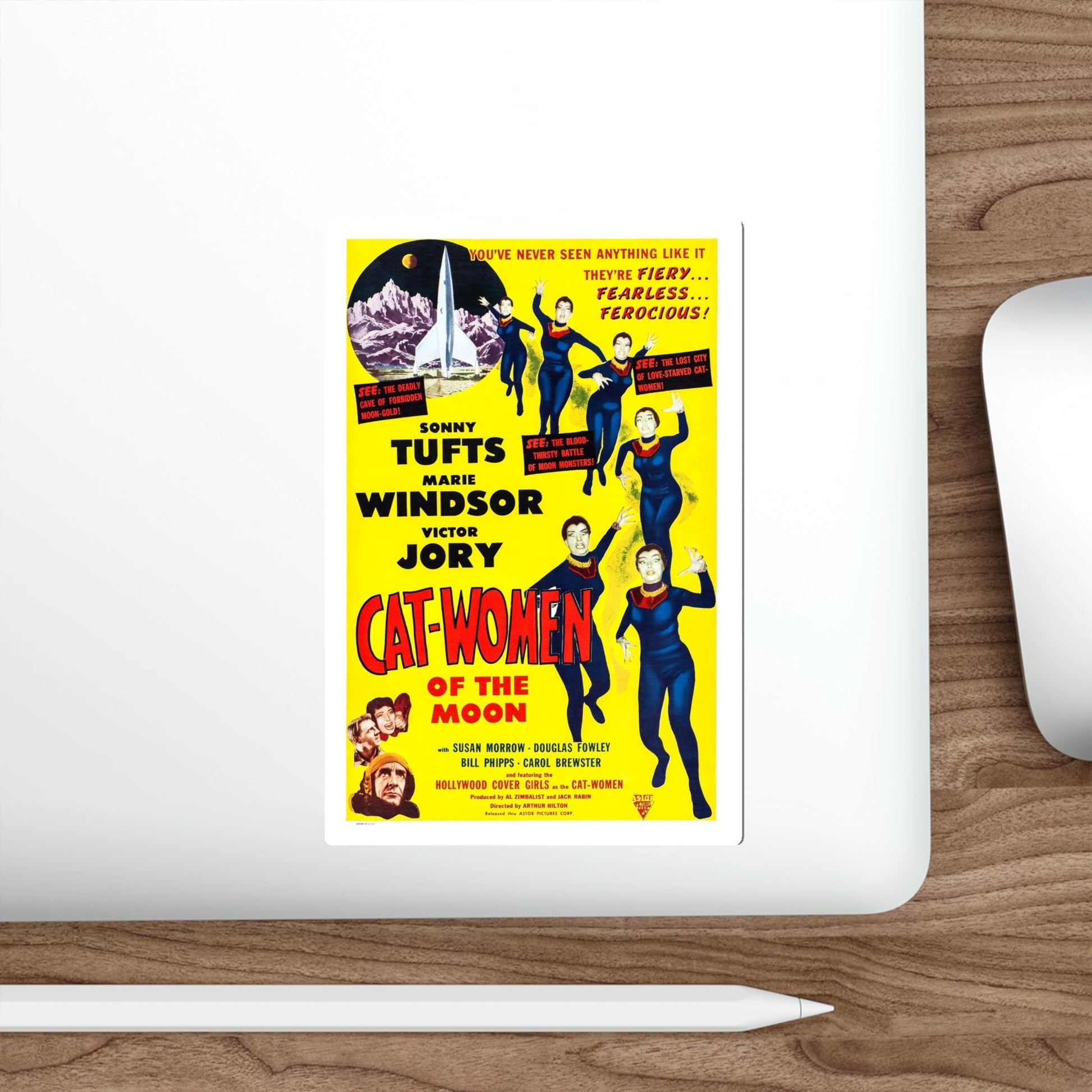 CAT-WOMEN OF THE MOON 1953 Movie Poster STICKER Vinyl Die-Cut Decal-The Sticker Space