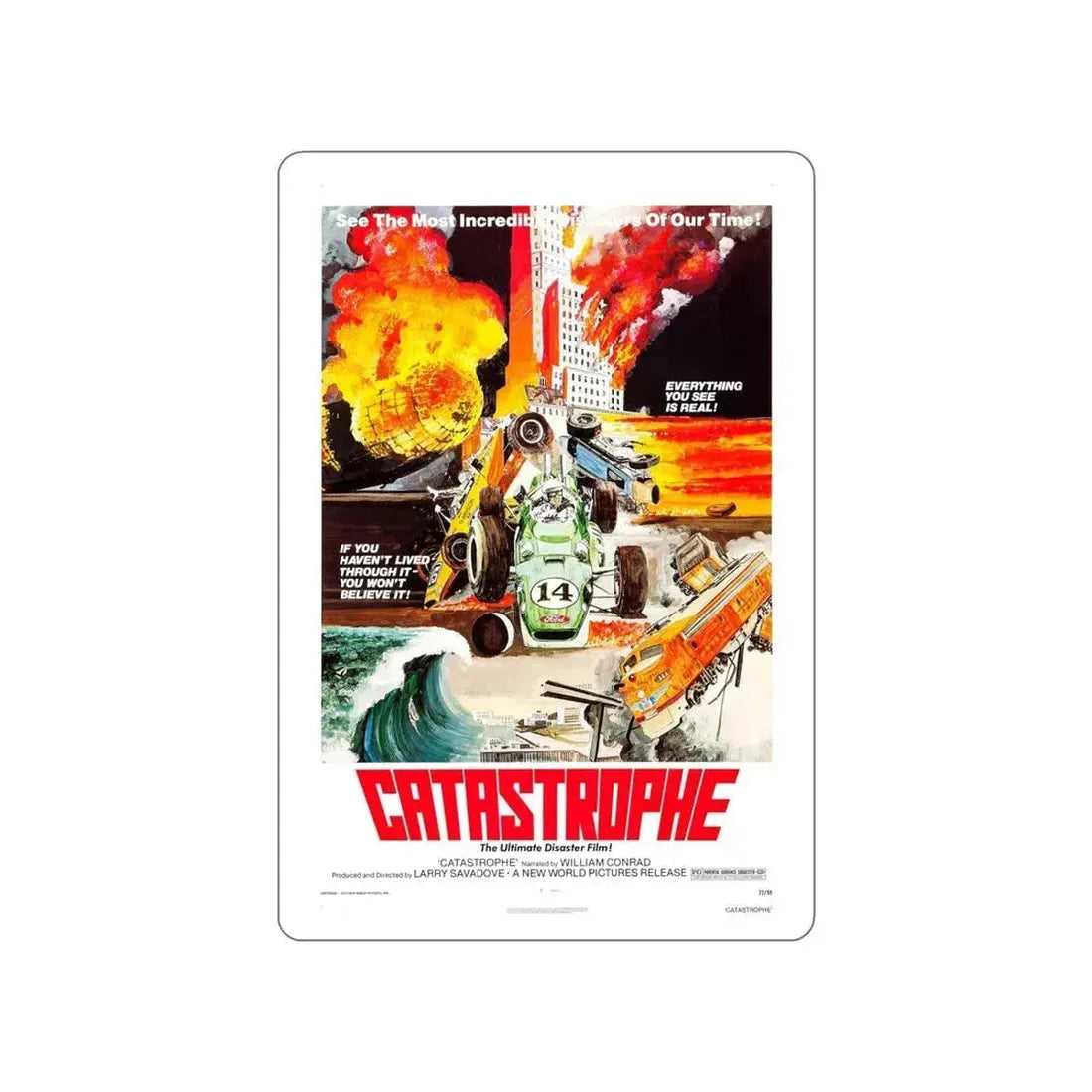 CATASTROPHE 1977 Movie Poster STICKER Vinyl Die-Cut Decal 5 Inch - The Sticker Space