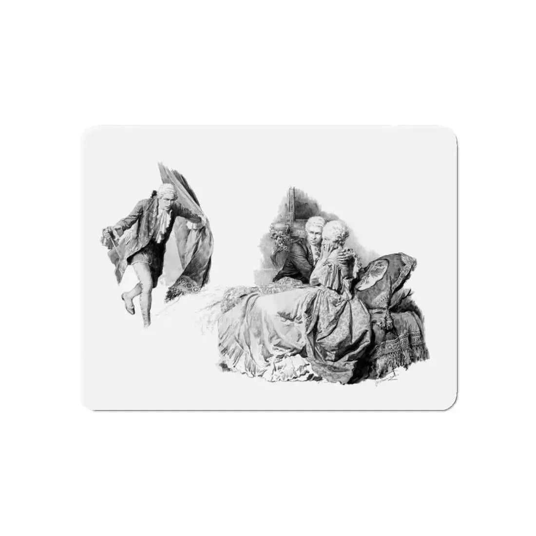 Catherine the Great, Lovers Discovered (Magazine Illustration) Refrigerator Magnet 3 Inch Die-Cut - The Sticker Space